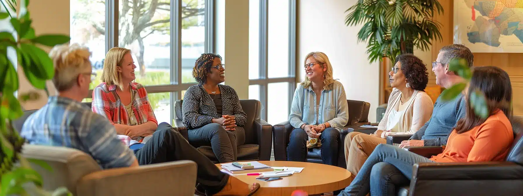 a diverse group of employees engaged in a heartfelt discussion about the positive impact of faith-based values in their workplace.