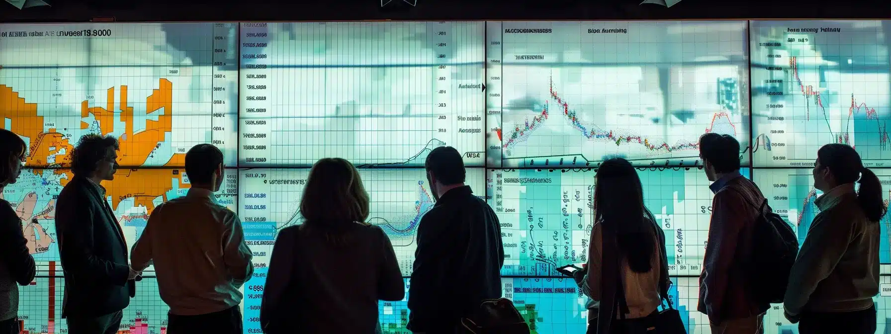 a group of consultants gathered around a whiteboard covered with data charts and graphs, analyzing success stories and case studies to measure the impact of their innovative strategies.