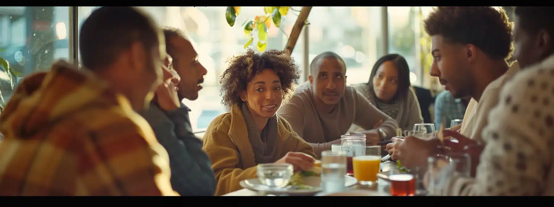 a diverse group of employees gathered around a table, engaging in a deep and meaningful conversation about spirituality and faith in the workplace.