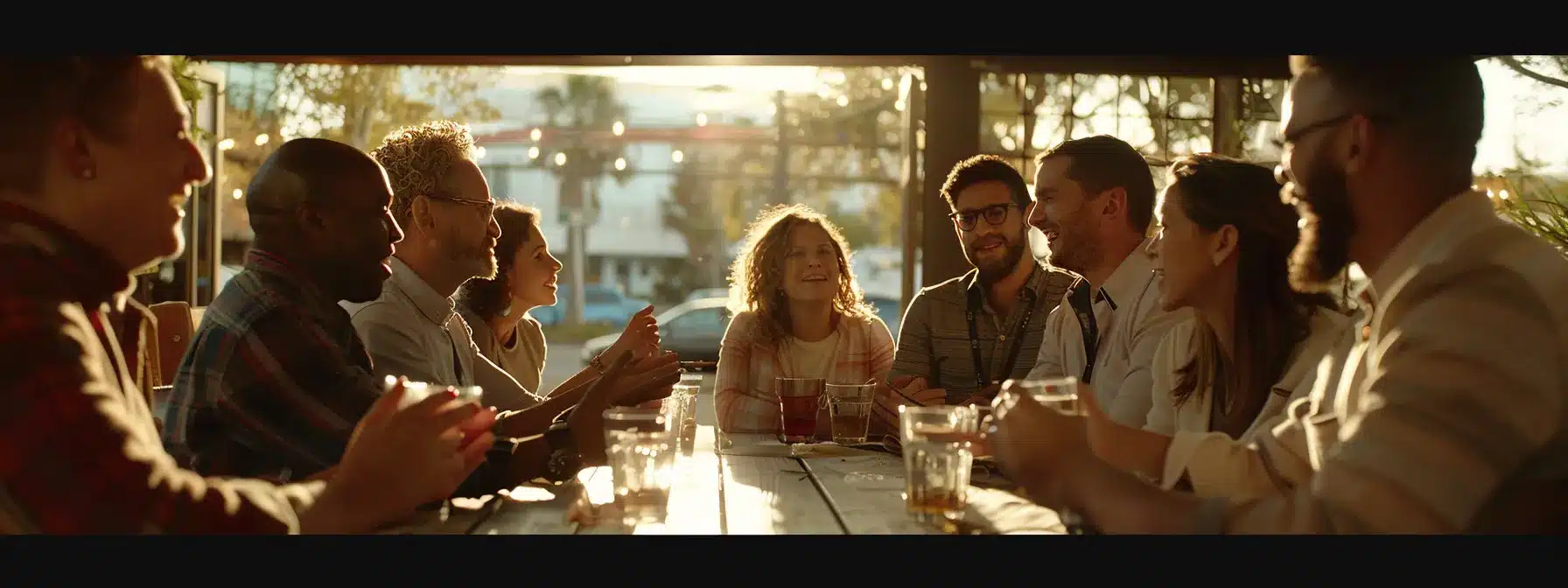 a diverse group of employees gathered around a table, discussing company values of compassion and humility as they create a strategy for integrating christian values into their culture.