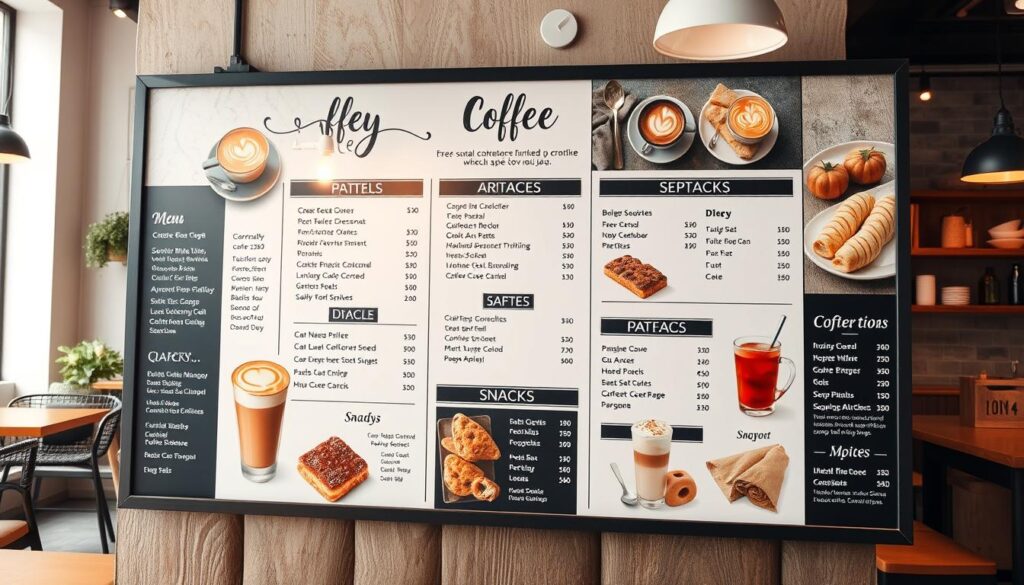 coffee shop menu pricing